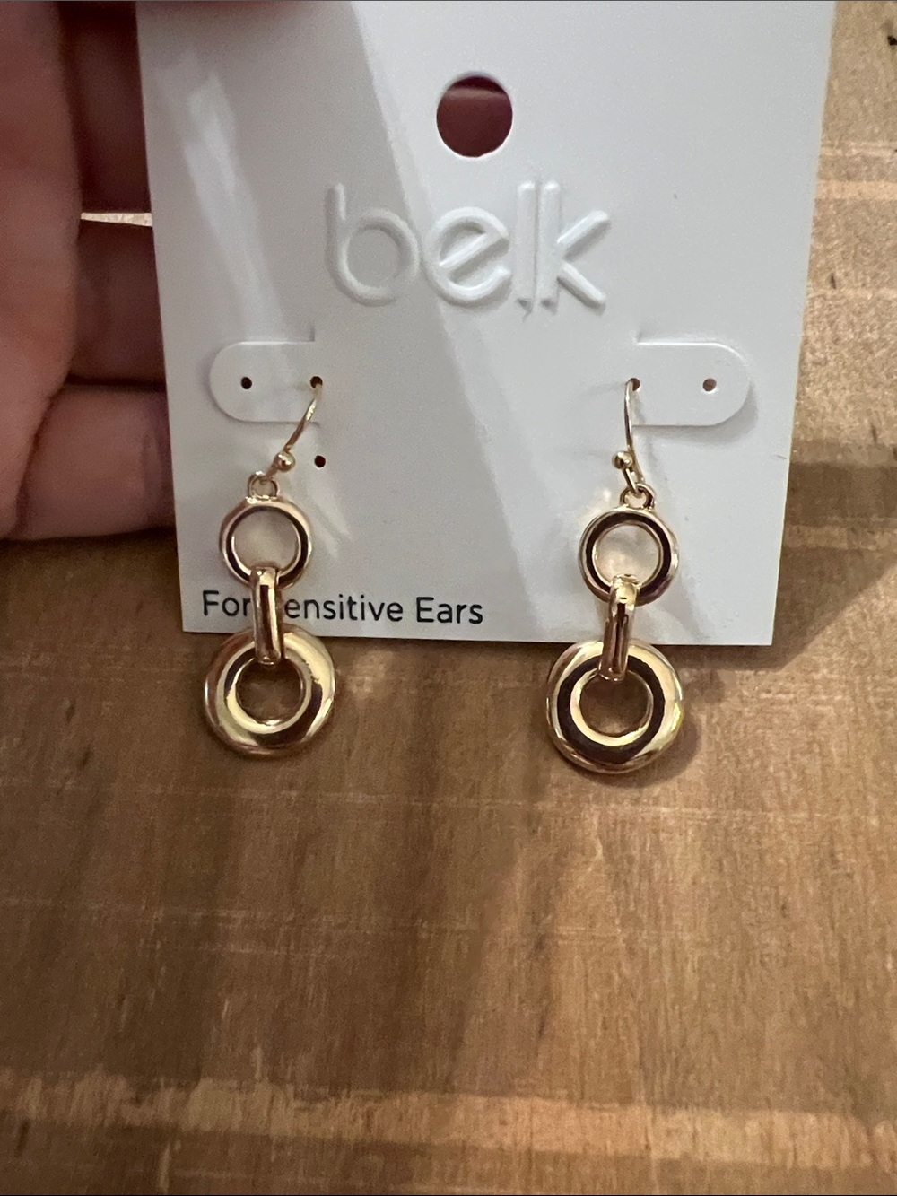 3/$18 belk Gold Double Circle Drop Earrings Lot 786